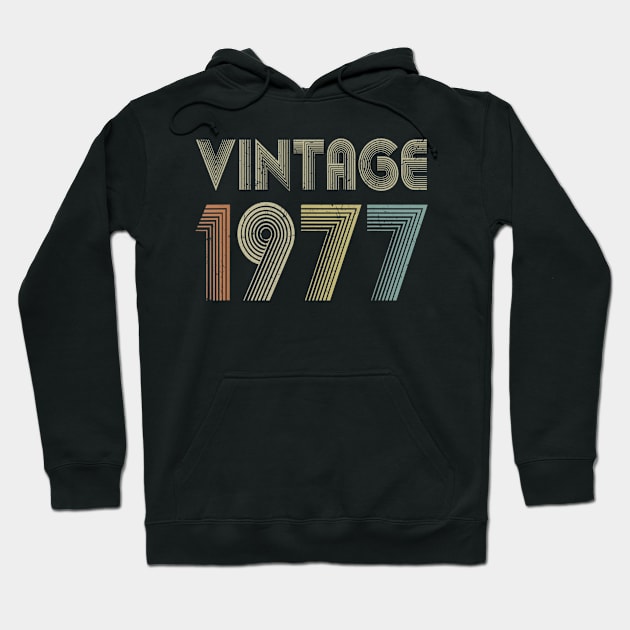 43rd Birthday Gift Vintage 1977 Classic Men Women 43 Years Hoodie by bummersempre66